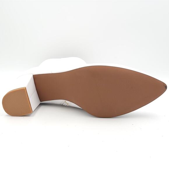 Smash Shoes Women Chunky Block Heel Ankle Booties Chiku Size US 10 White - Picture 5 of 6
